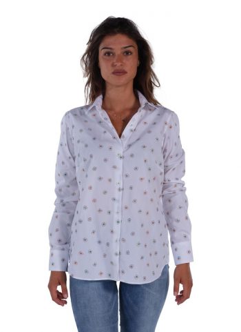 Floral shirt  Soft neck white