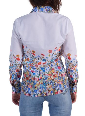 Floral shirt  Soft white neck