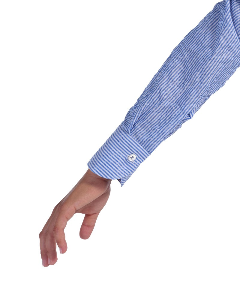 Shirt with Line    Sky-blue and soft nec