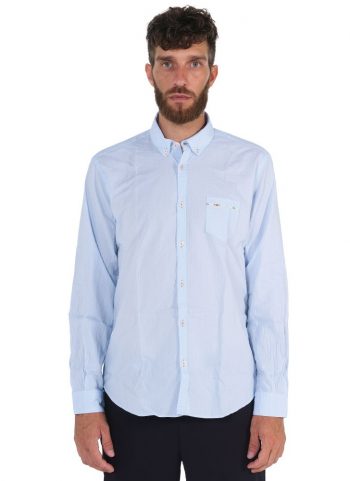 Light blu shirt . Soft Collar.