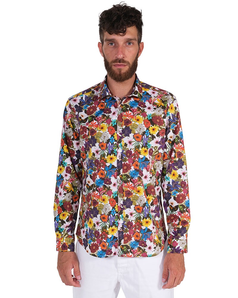 Camicia Fantasia Collo Morbido Multicolore