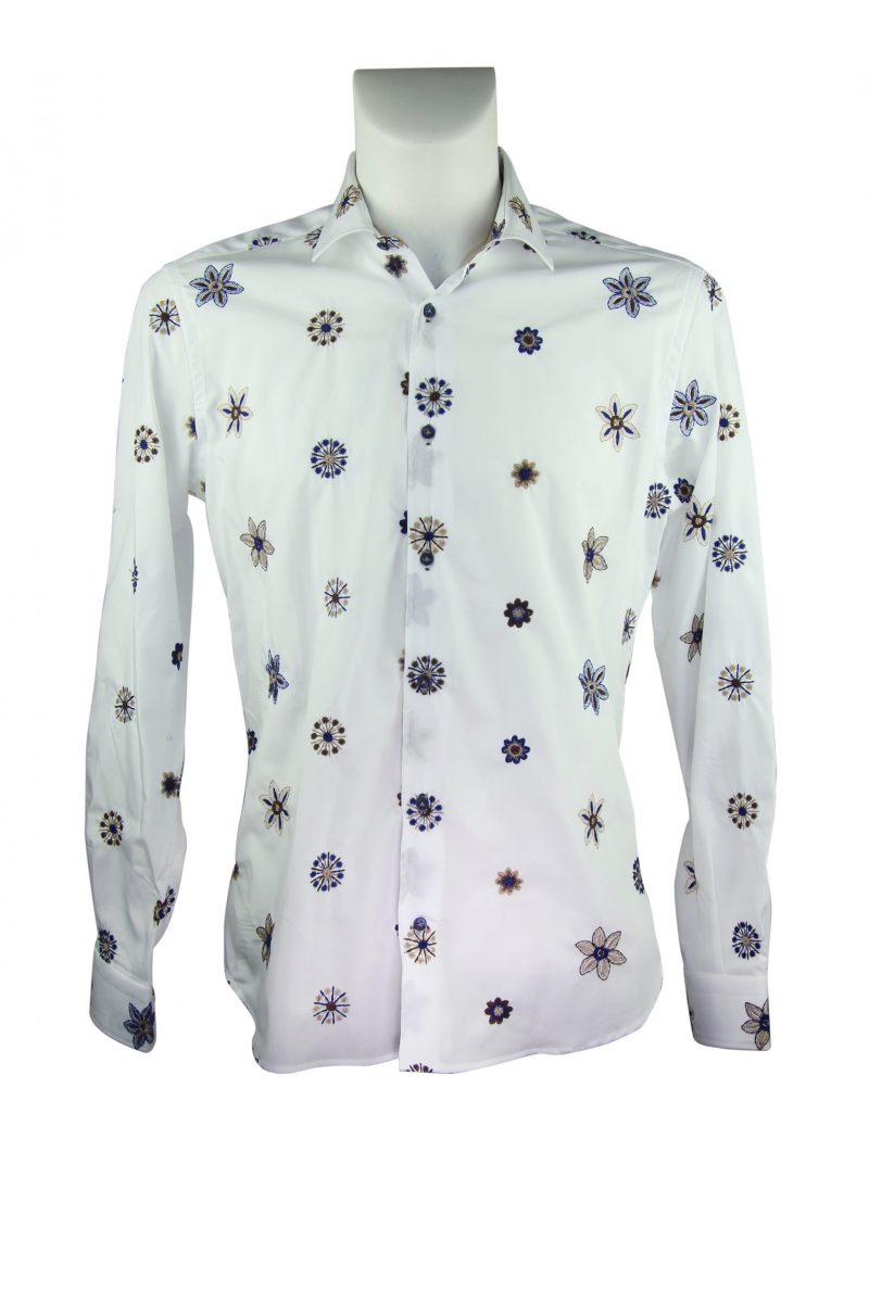 Fashion shirt, soft collar with embroidery