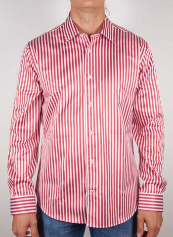 Shirt with blue and white lines