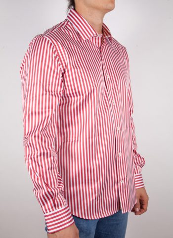 Shirt with blue and white lines