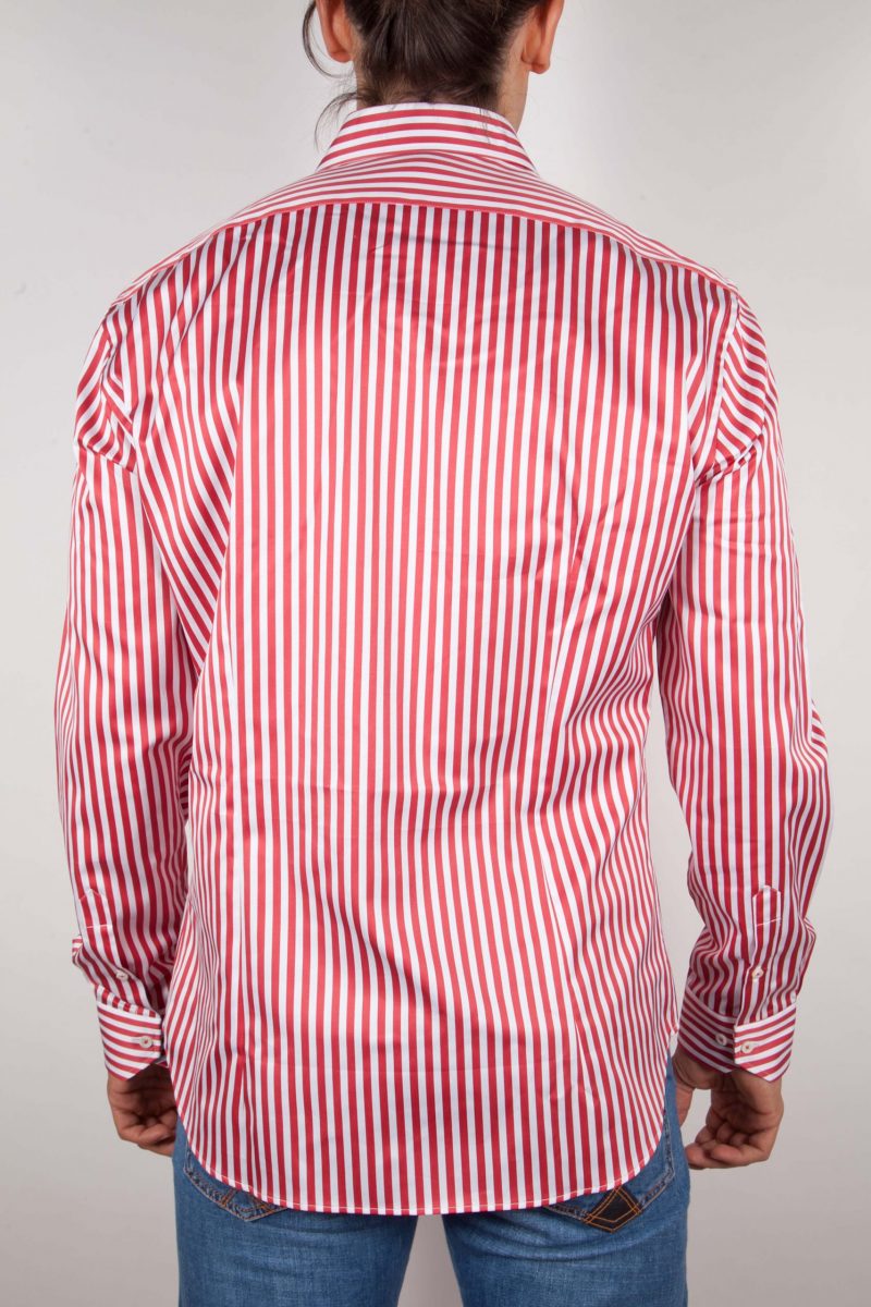 Shirt with blue and white lines