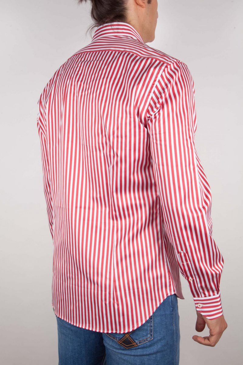 Shirt with blue and white lines