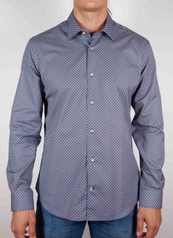 Blu fashion shirt, italian collar