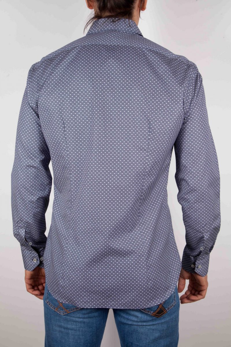 Blu fashion shirt, italian collar