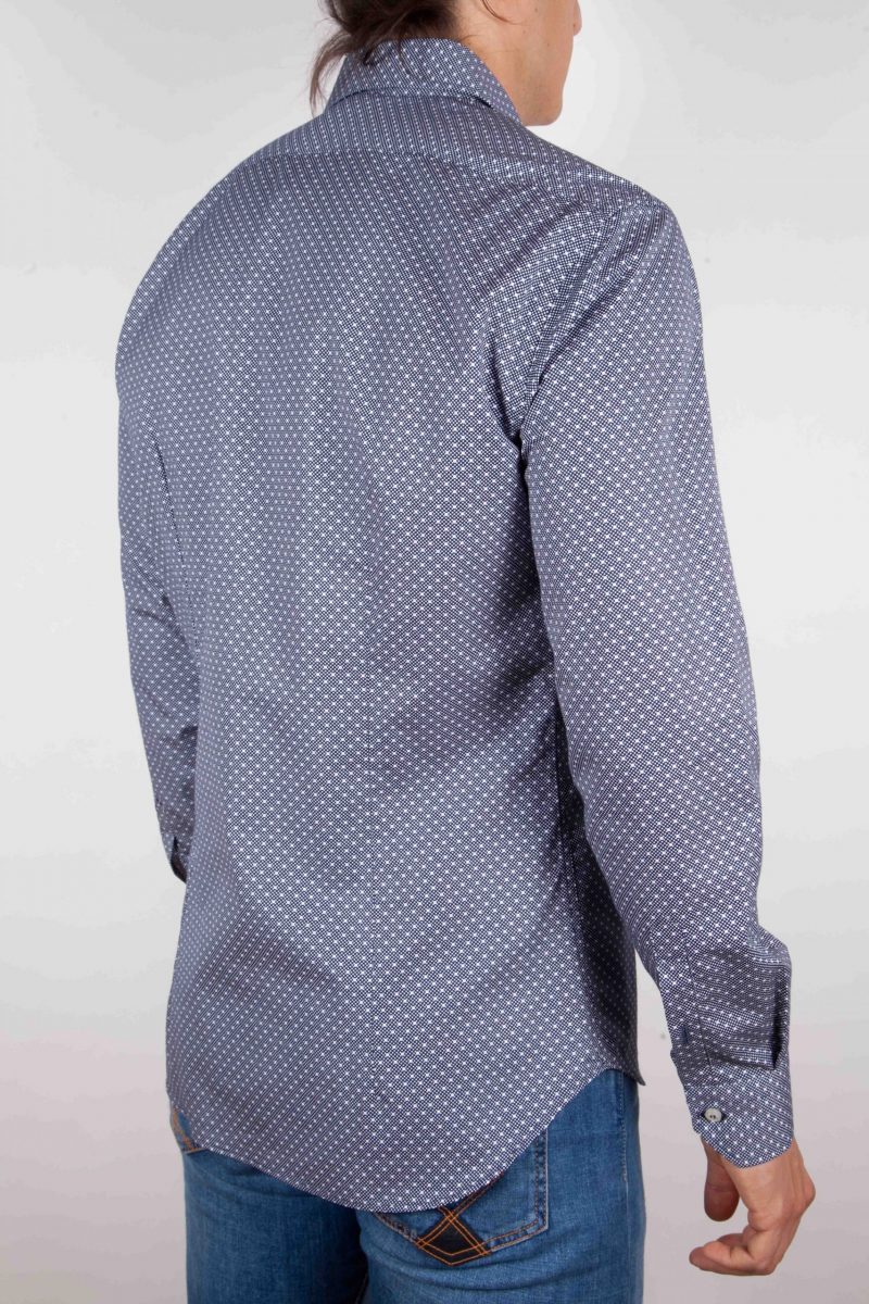 Blu fashion shirt, italian collar