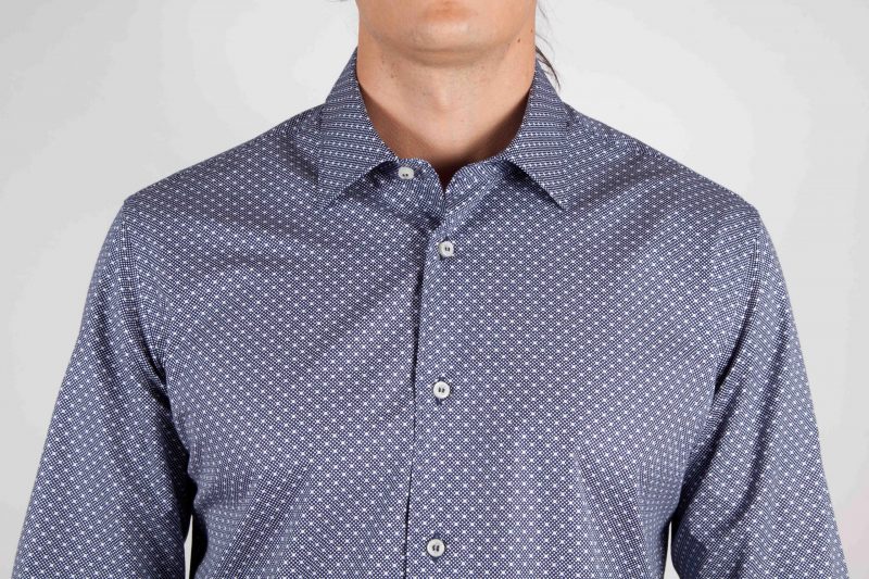 Blu fashion shirt, italian collar