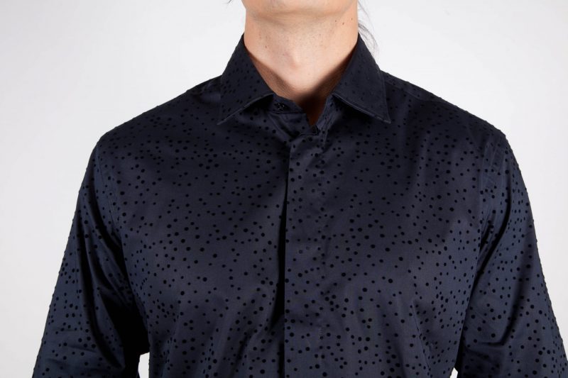 Camicia Fantasia Floccato Nero