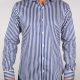 Shirt with blue and white lines