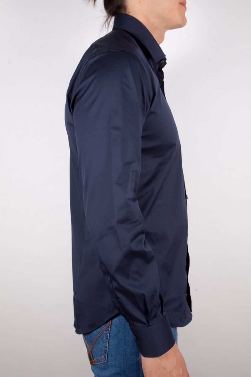 Camicia Blu Popeline Collo Italiano C01-5