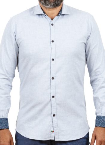 Camicia in flanella con contrasti fantasia