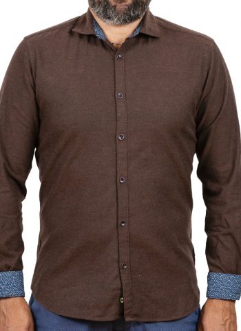 Camicia in flanella con contrasti fantasia