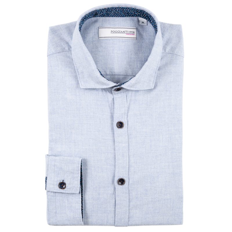 Camicia in flanella con contrasti fantasia