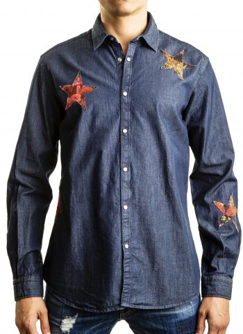 Camicia Denim con stelle patchwork