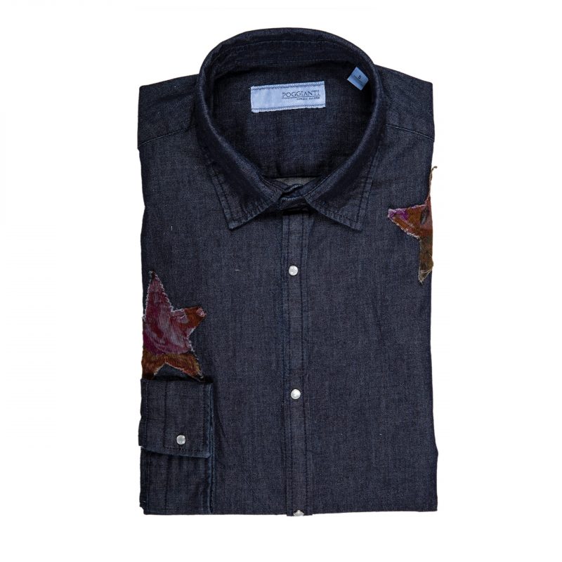 Camicia Denim con stelle patchwork