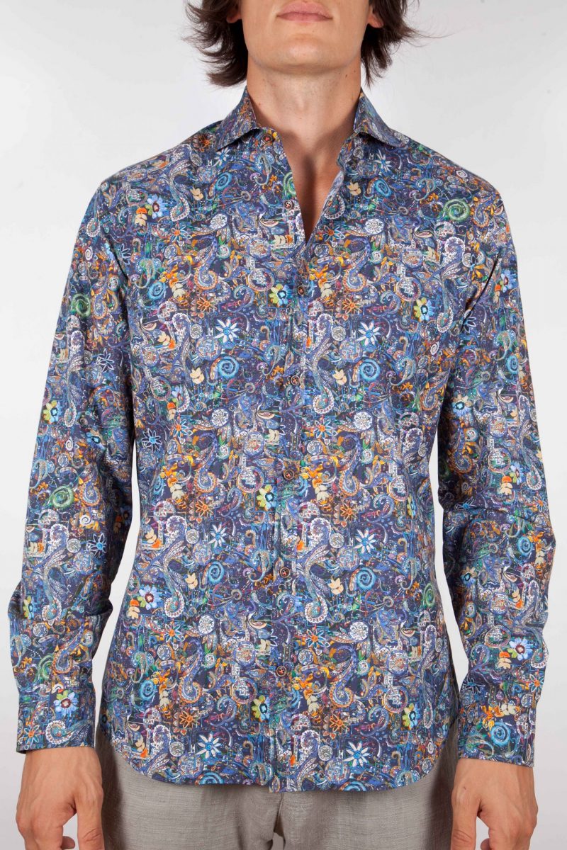 Camicia Fantasia Collo Morbido Multicolor