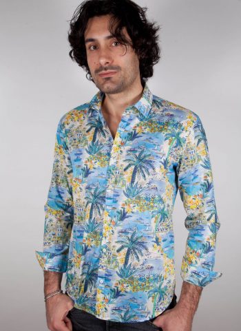 Patterned Shirt Italian Collar