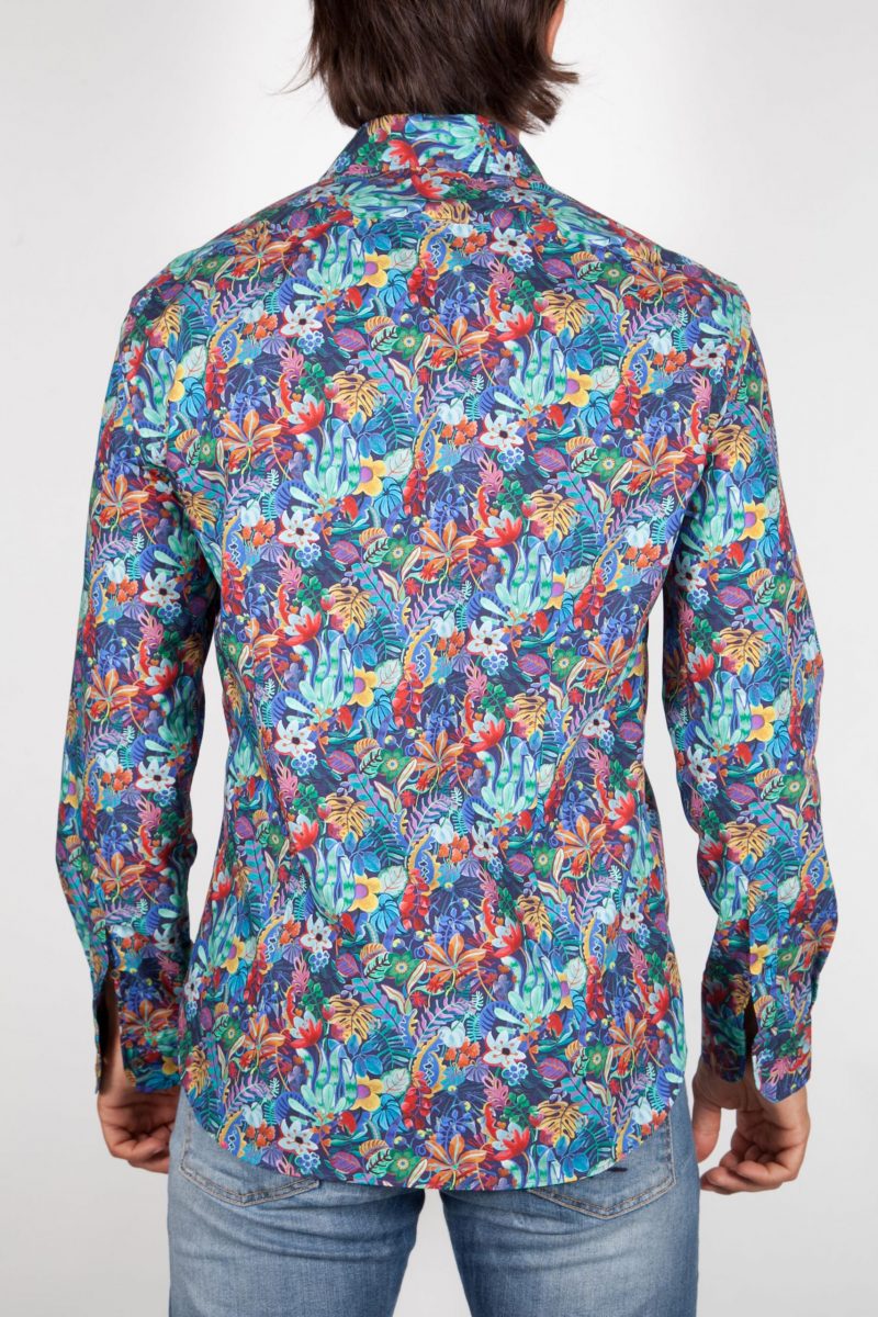 Patterned Shirt Italian Collar