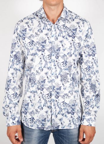 Patterned Shirt French Collar