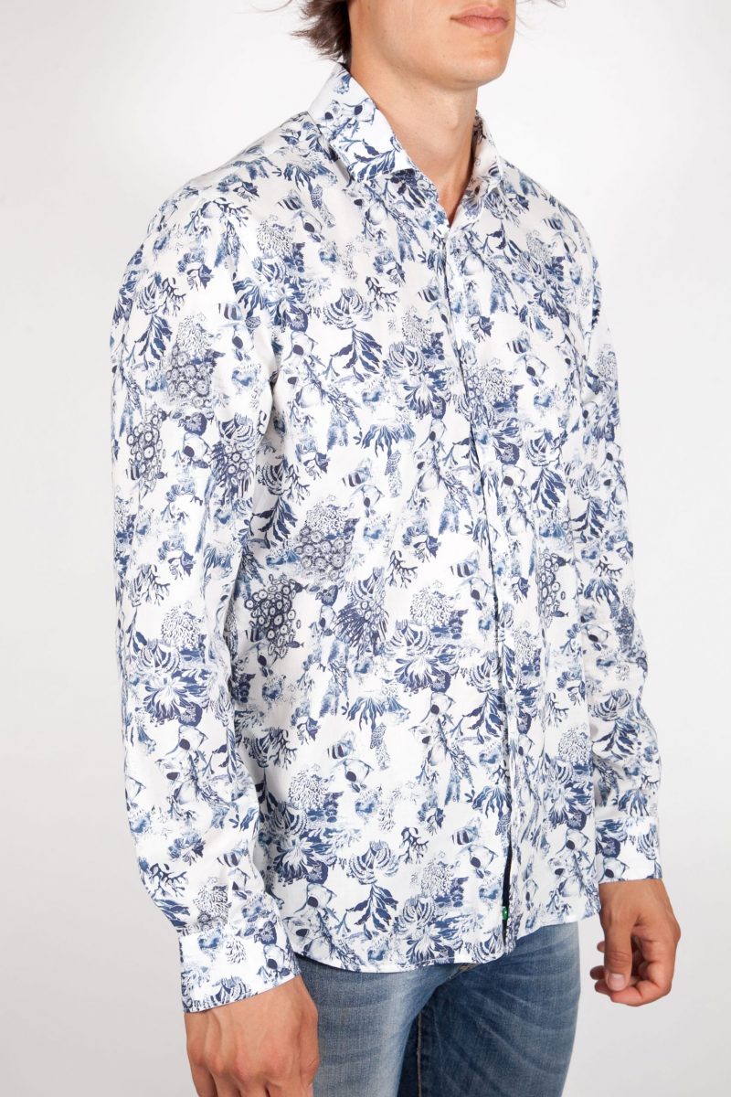 Patterned Shirt French Collar