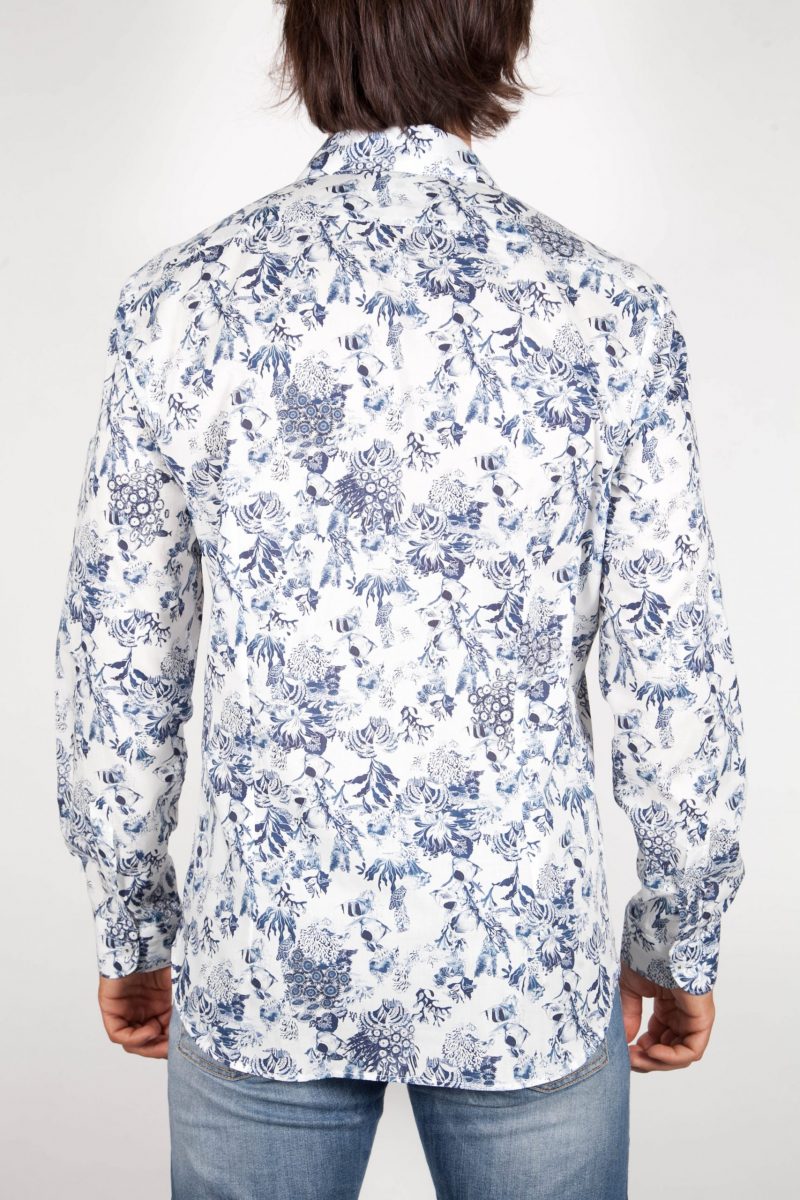 Patterned Shirt French Collar