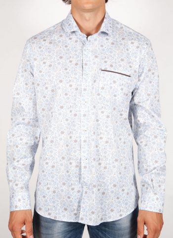 Patterned Shirt French Collar