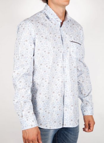 Patterned Shirt French Collar