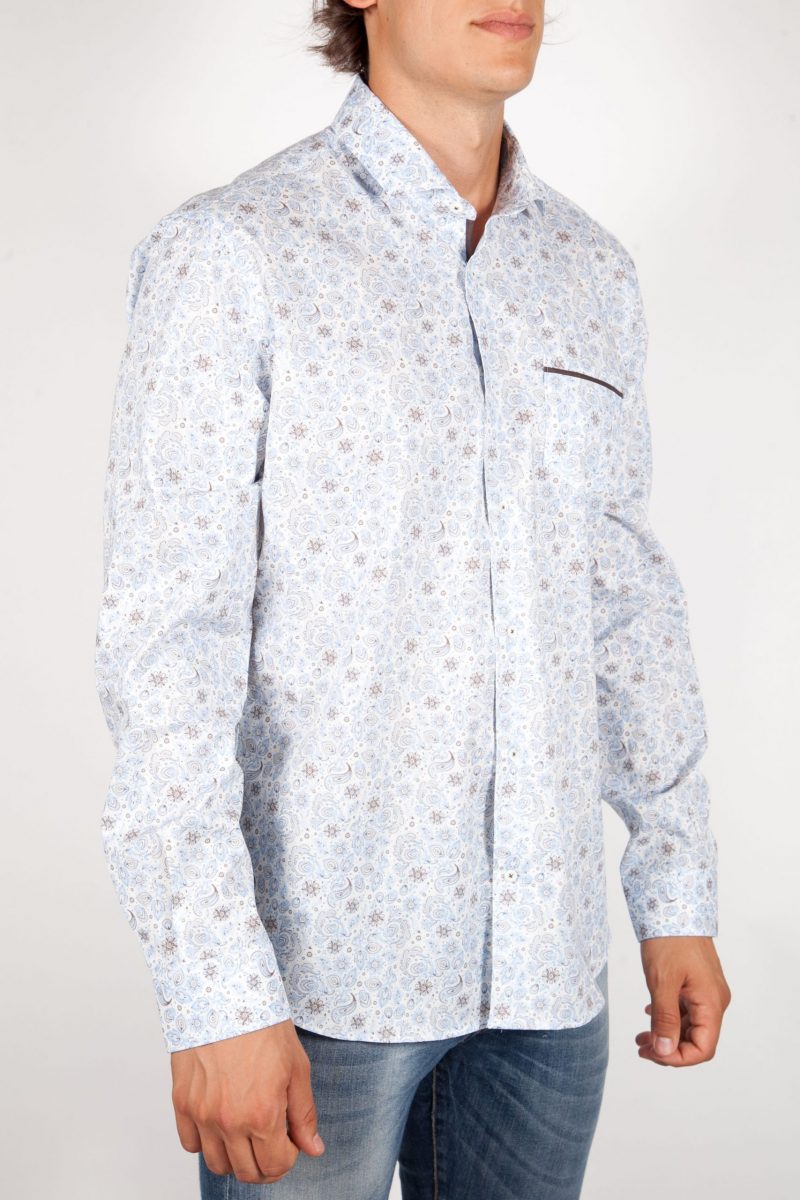 Patterned Shirt French Collar