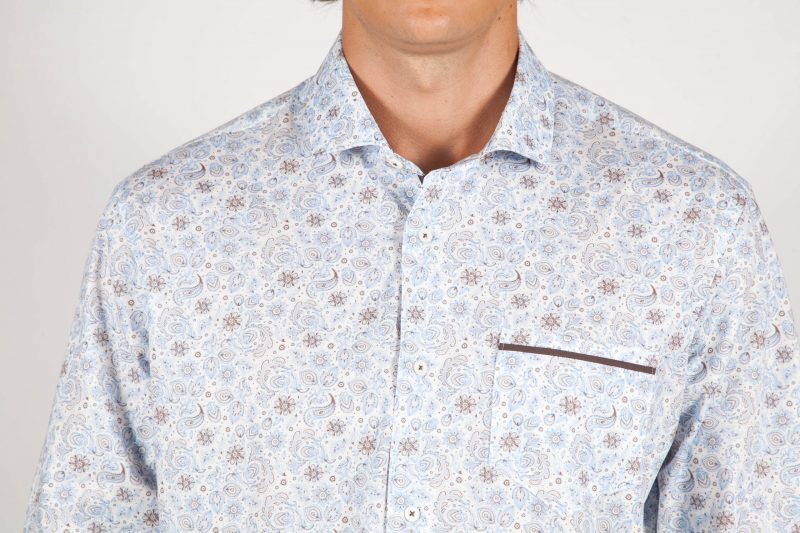 Patterned Shirt French Collar