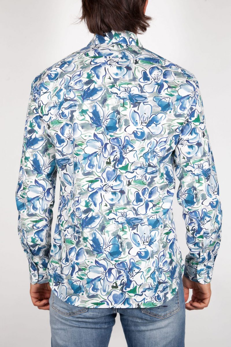 Patterned Shirt with small Italian Collar