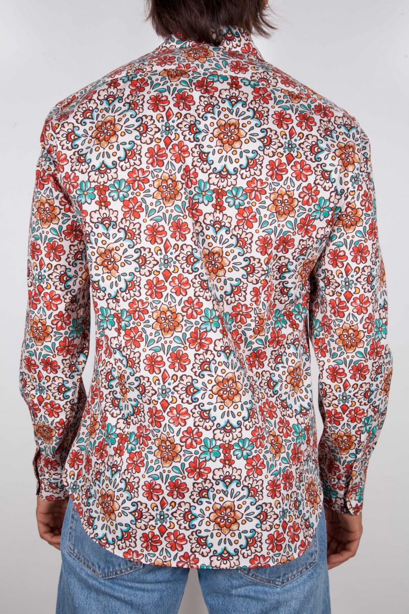 Patterned Shirt Italian Collar