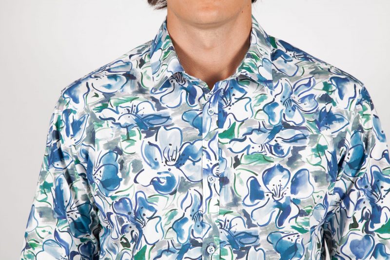 Patterned Shirt with small Italian Collar