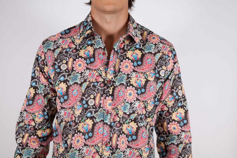 Patterned Shirt with small Italian Collar