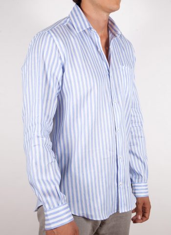 Linen/Cotton Patterned Shirt with Italian Collar