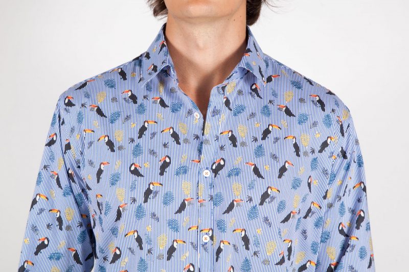 Patterned Shirt Italian Collar