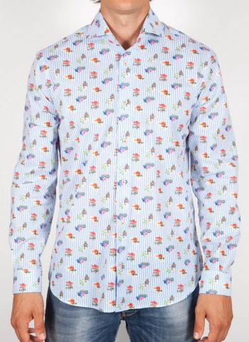 Patterned Shirt Italian Collar