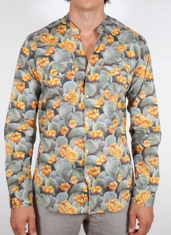 Patterned Shirt Italian Collar
