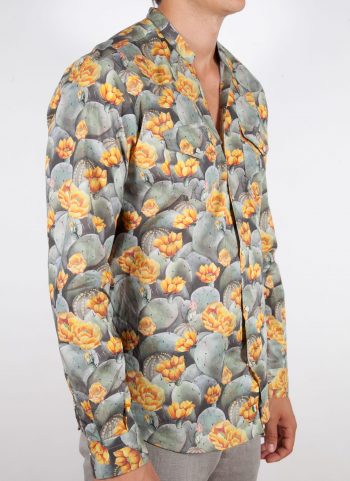 Patterned Shirt Italian Collar