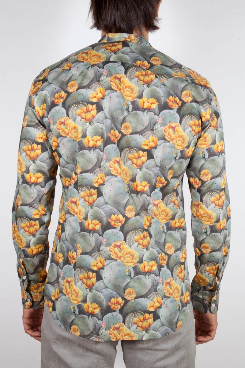 Patterned Shirt Italian Collar