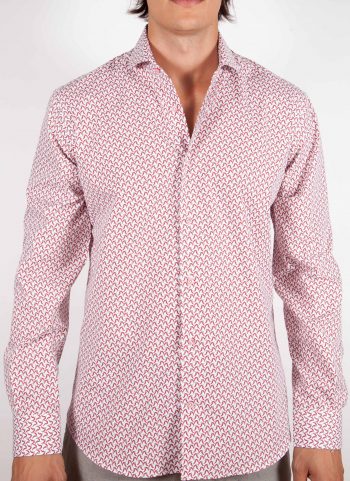 Patterned Shirt Italian Collar