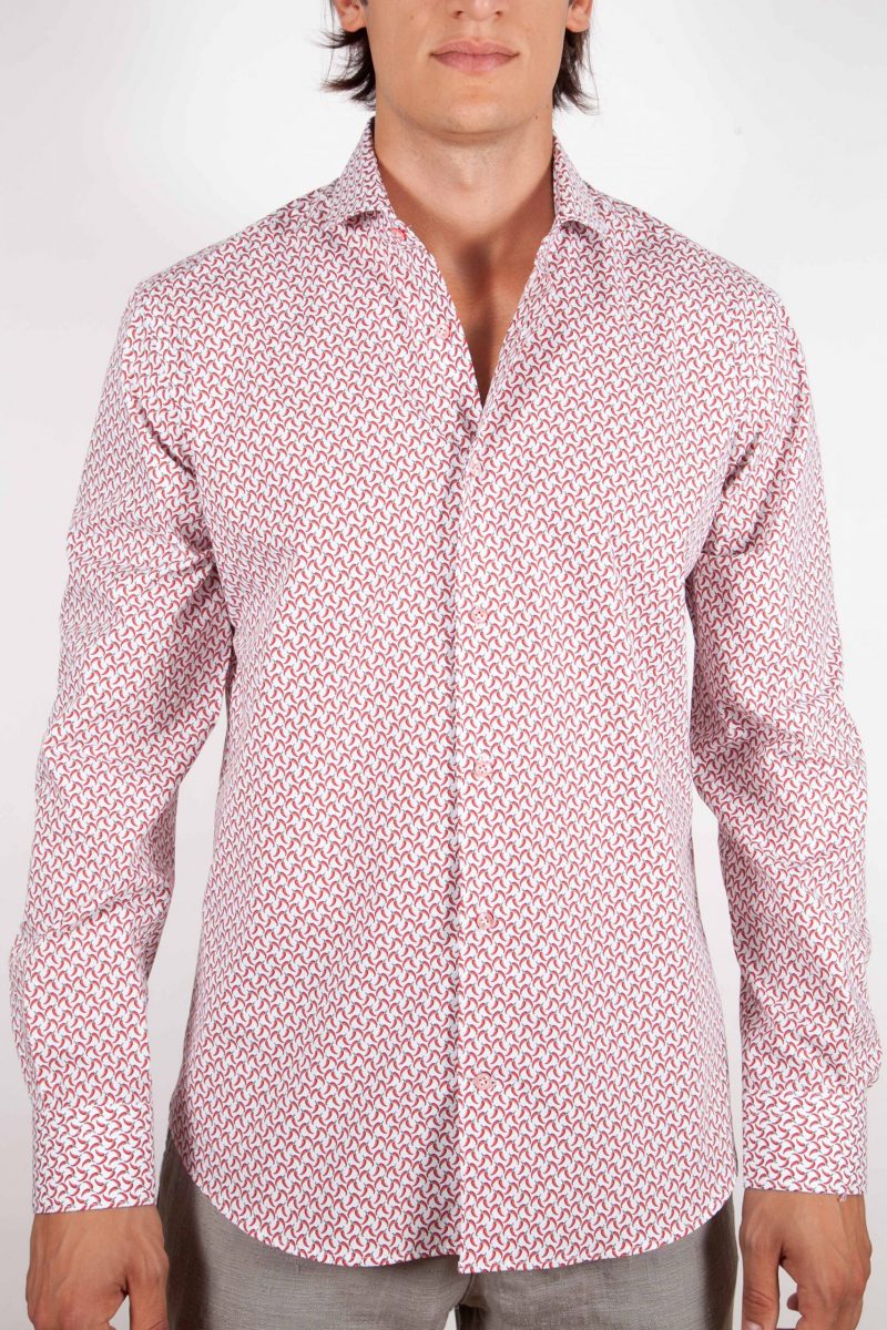 Patterned Shirt Italian Collar