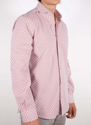 Patterned Shirt Italian Collar