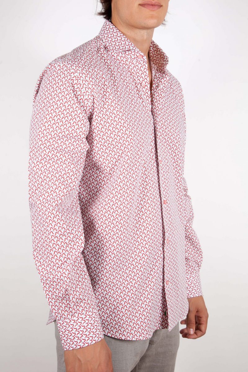 Patterned Shirt Italian Collar