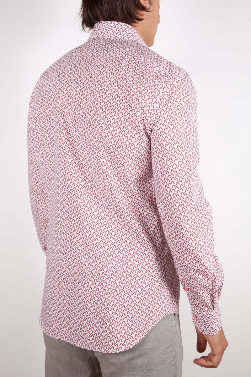 Patterned Shirt Italian Collar