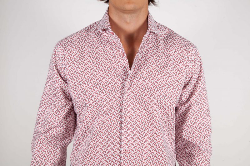 Patterned Shirt Italian Collar