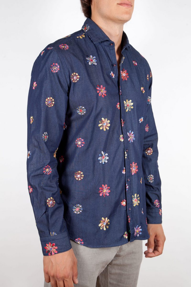 Cotton Shirt with Embroideries