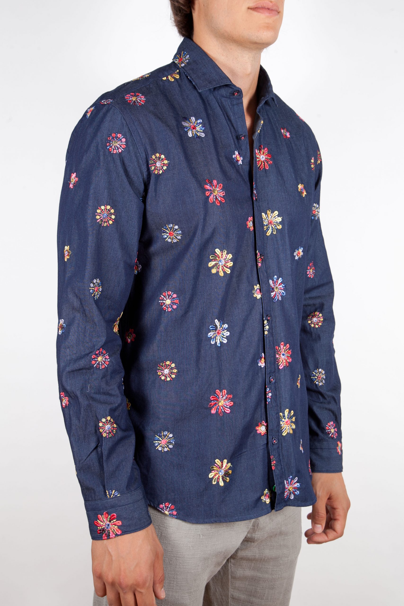 Cotton Shirt with Embroideries - Poggianti camicie
